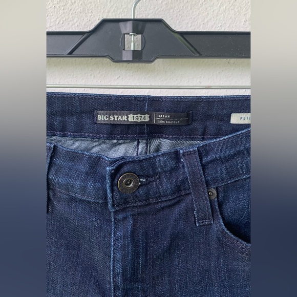 Big Star Jeans Mid Dark Wash Sarah Slim Bootcut Blue 29 P - Picture 3 of 7
